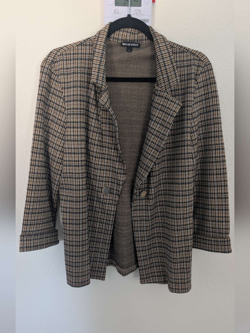 WearEver Tan & Black Plaid Relaxed Blazer